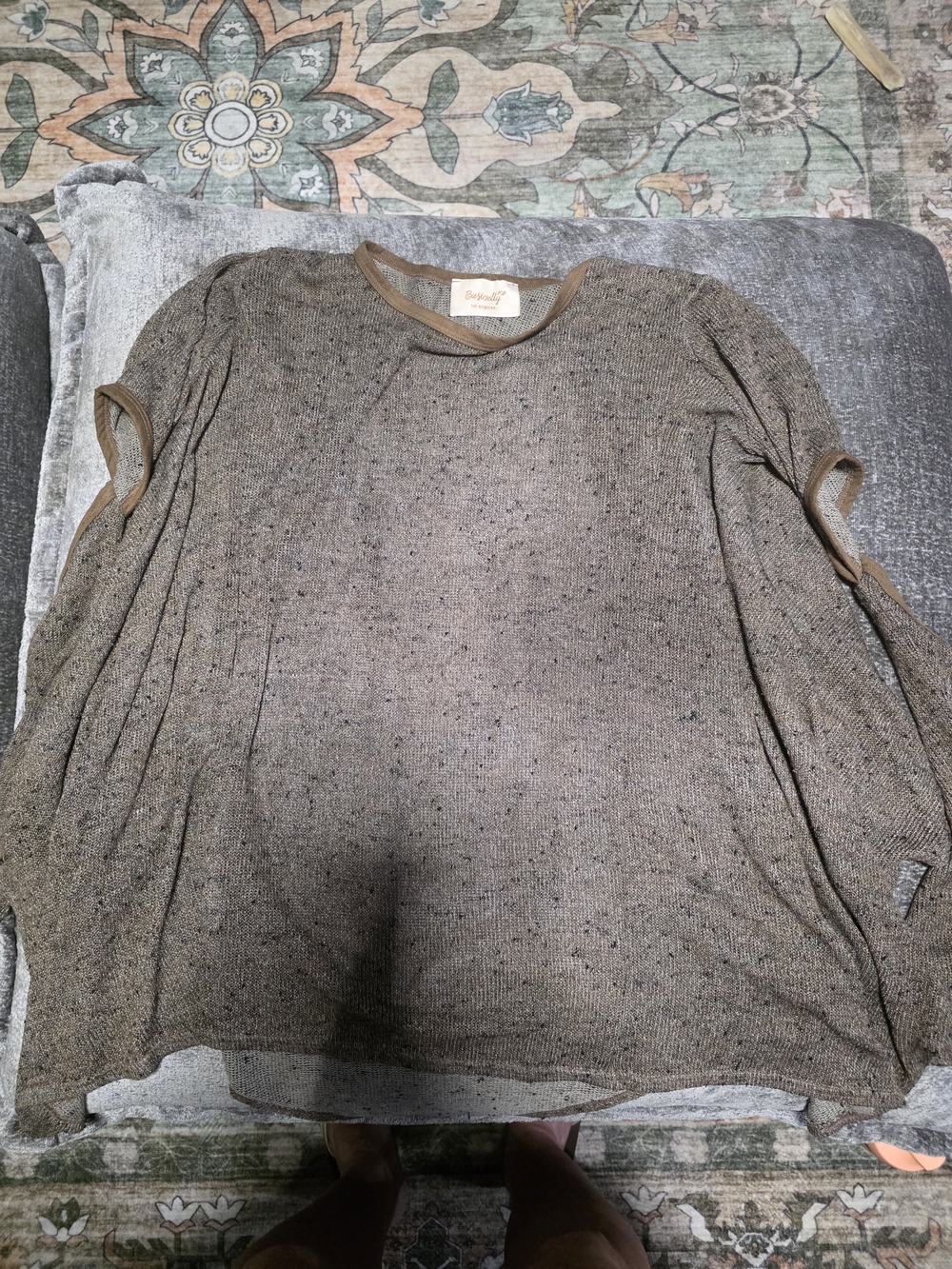 Basically Me One Size Split Sleeve Poncho Tunic Oversized Boho Top